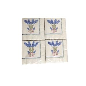 100 Beverage Napkins Disposable Paper 2 Ply Bluebonnet Watercolor Texas Flowers